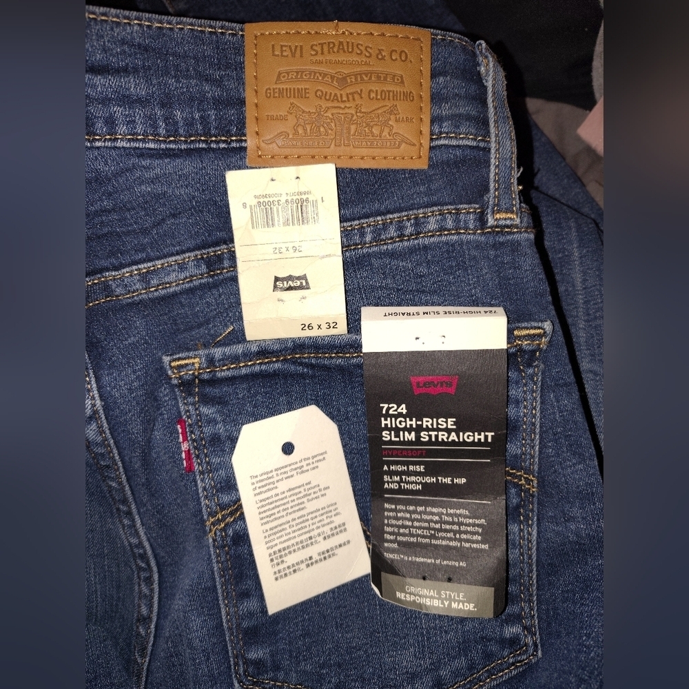 Levi's Blue Slim Straight Women's Red Tab High Waisted Jeans